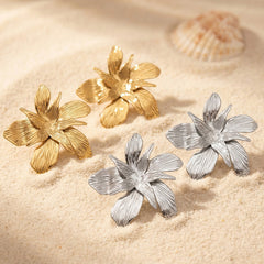 Sculptural Large Flower Earrings