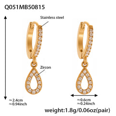 Cubic Zirconia Double Loop or Teardrop Earrings