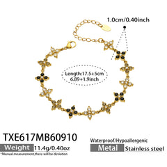 18K Gold-Plated Color Cubic Zirconia Flower Jewelry