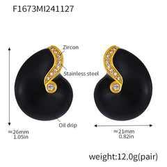 Enamel Spiral Stud Earrings