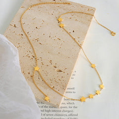 Layered Star Charm Chain Necklace