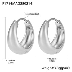 Polished Rounded Huggie Earrings