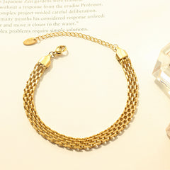 18K Gold-Plated Multi-Row Mesh Chain Bracelet