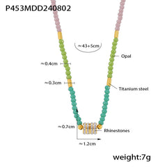 Multicolor Bead Pendant Necklace