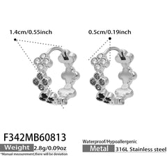 Cubic Zirconia Clover Hoop Earrings