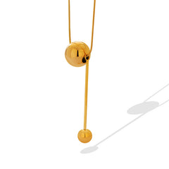 Bead Tassel Snake Chain Necklace