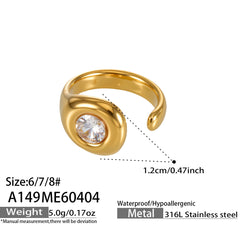 Gold-Tone Sculptural Cubic Zirconia Rings