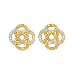 Camille Vintage-Inspired Pavé Twisted Stud Earrings