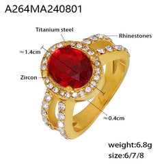 18K Gold-Plated Round Cubic Zirconia Statement Ring