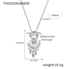 Heart Charm Toggle Pendant Necklace