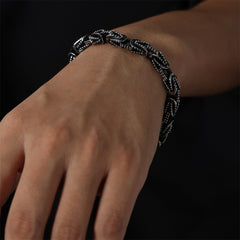 Dark Textured Link Stainless Steel Bracelet