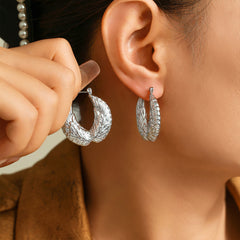 18K Gold-Plated Feather Wing Hoop Earrings