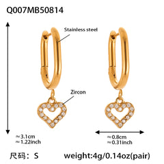 Gold-Tone Heart Charm Earring Designs