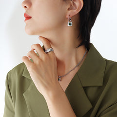Padlock Cubic Zirconia Necklace or Earrings
