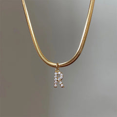 Nadine Pavé Snake Pendant Necklace
