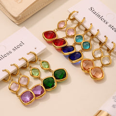 Faceted Czech Glass Two-Part Drop Earrings