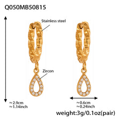 Cubic Zirconia Double Loop or Teardrop Earrings