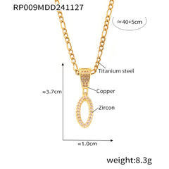 Cubic Zirconia Script Initial Pendant Necklace