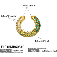 Color Cubic Zirconia Ear Cuff - Single