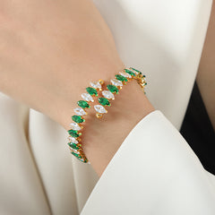 Color Cubic Zirconia Bangle Bracelet
