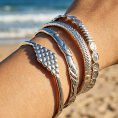 Gold-Tone Textured Sculptural Bangle Designs