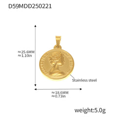 Gold-Tone Symbol & Ocean Stainless Steel Pendants