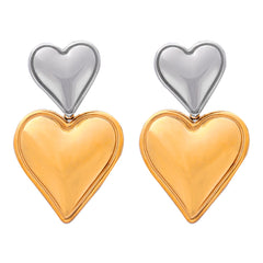 18K Gold-Plated Heart Necklace or Drop Earrings