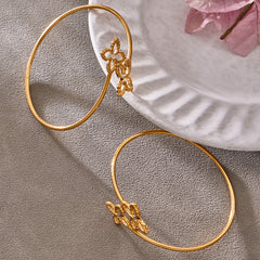 Open Clover Flower Cuff Bracelet