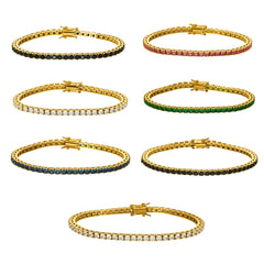 Cubic Zirconia Stainless Steel Tennis Bracelets