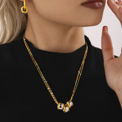 LOVE Accent Layered Bead Necklace
