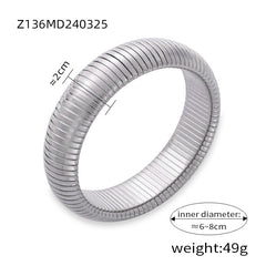 Ribbed Coil Bangle Bracelet