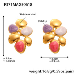Multicolor Enamel Sculptural Drop Earrings