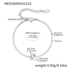 Cubic Zirconia Initial Chain Bracelet