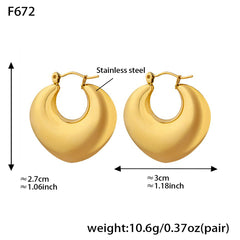 18K Gold-Plated Sculptural Heart Hoop Earrings