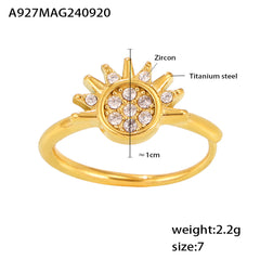 Sun or Moon Cubic Zirconia Open Ring