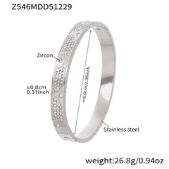 18K Gold-Plated Geometric Clasp Bangle Bracelets