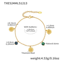 18K Gold-Plated Natural Stone or Pearl-Look Charm Jewelry