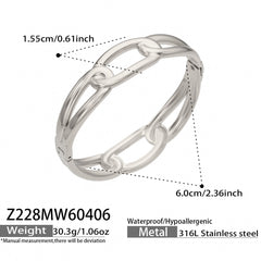 Sculptural Geometric Bangle Bracelet
