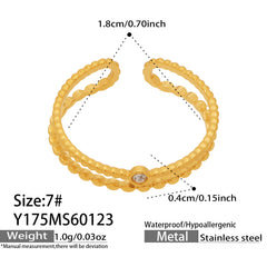 18K Gold-Plated Geometric Open Ring Designs