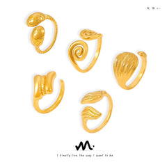 18K Gold-Plated Sculptural Open Ring