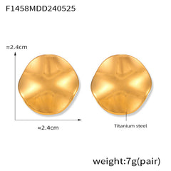 Rippled Round Statement Stud Earrings