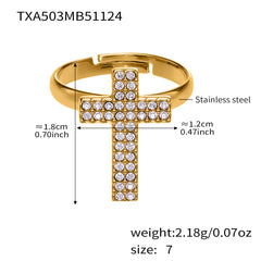 18K Gold-Plated Cubic Zirconia Cross Jewelry