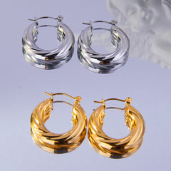 Twisted Multi-Row Hoop Earrings