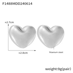Sculptural Heart Stud Earrings