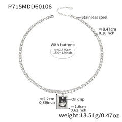 18K Gold-Plated Layered Enamel Tag Necklace