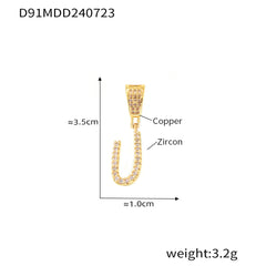18K Gold-Plated Script Initial Charm Pendant