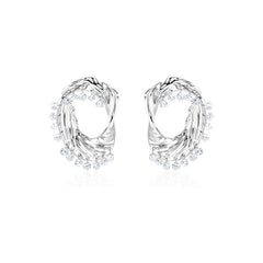 Daphne Statement Pavé Tassel Drop Earrings