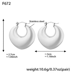 18K Gold-Plated Sculptural Heart Hoop Earrings