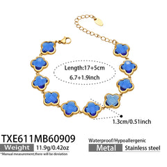 Color Glass Four-Petal Flower Jewelry