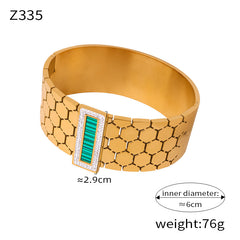 Gold-Tone Geometric Inlay Jewelry